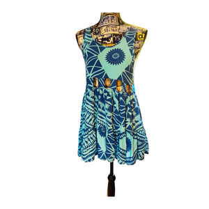 Blue cut out mini dress